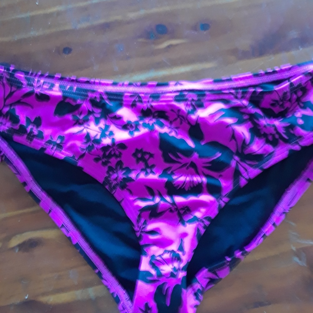 Pink and black VS swim bottoms